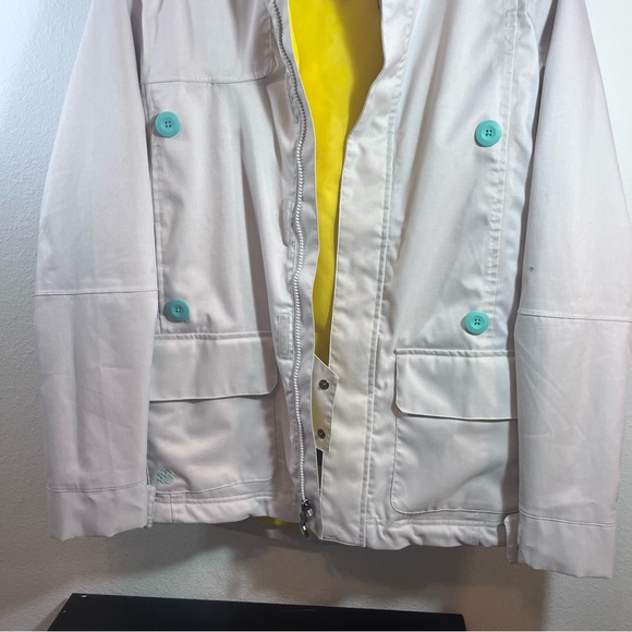 Special Blend Women's Liberty Snowboard Jacket Size Medium Cream Yellow Teal - Picture 3 of 16